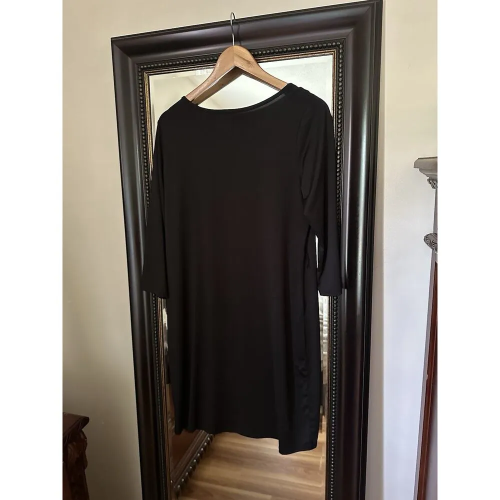 Mudpie Black Print Dress Size M Long Sleeves Basic black - Image 5