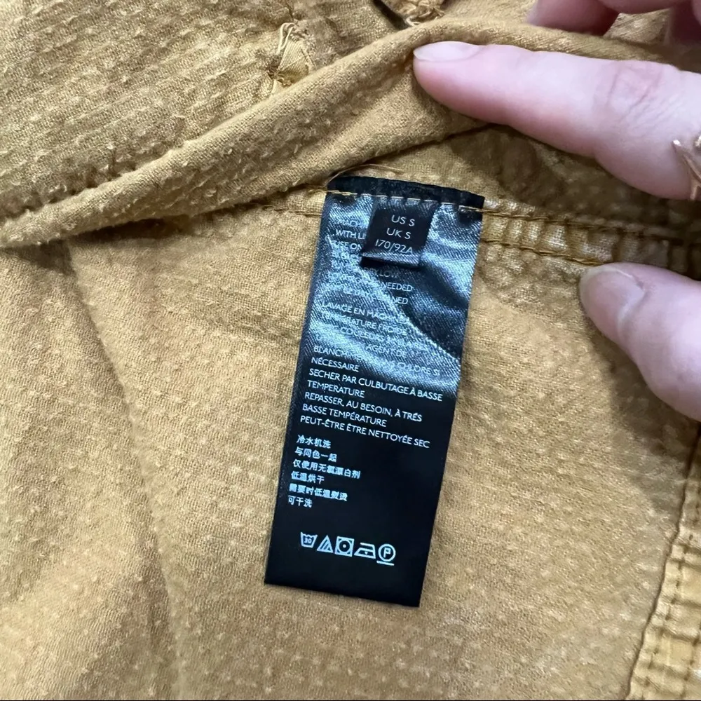 Free People Evelyn Corduroy Crop Boxy Jacket Cognac Sz S Boho Biker Grunge EUC - Image 8