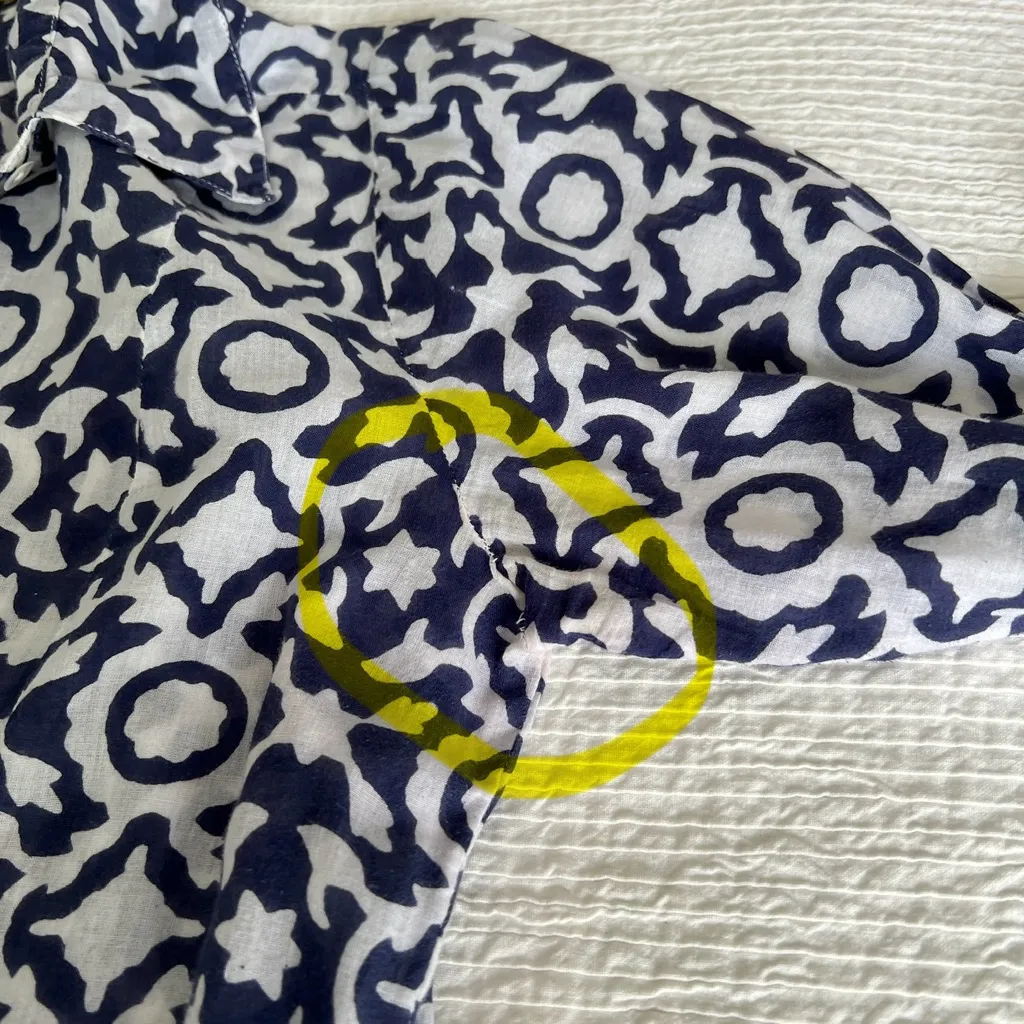 Roberta Roller Rabbit cotton shirt dress navy white Small - Image 10