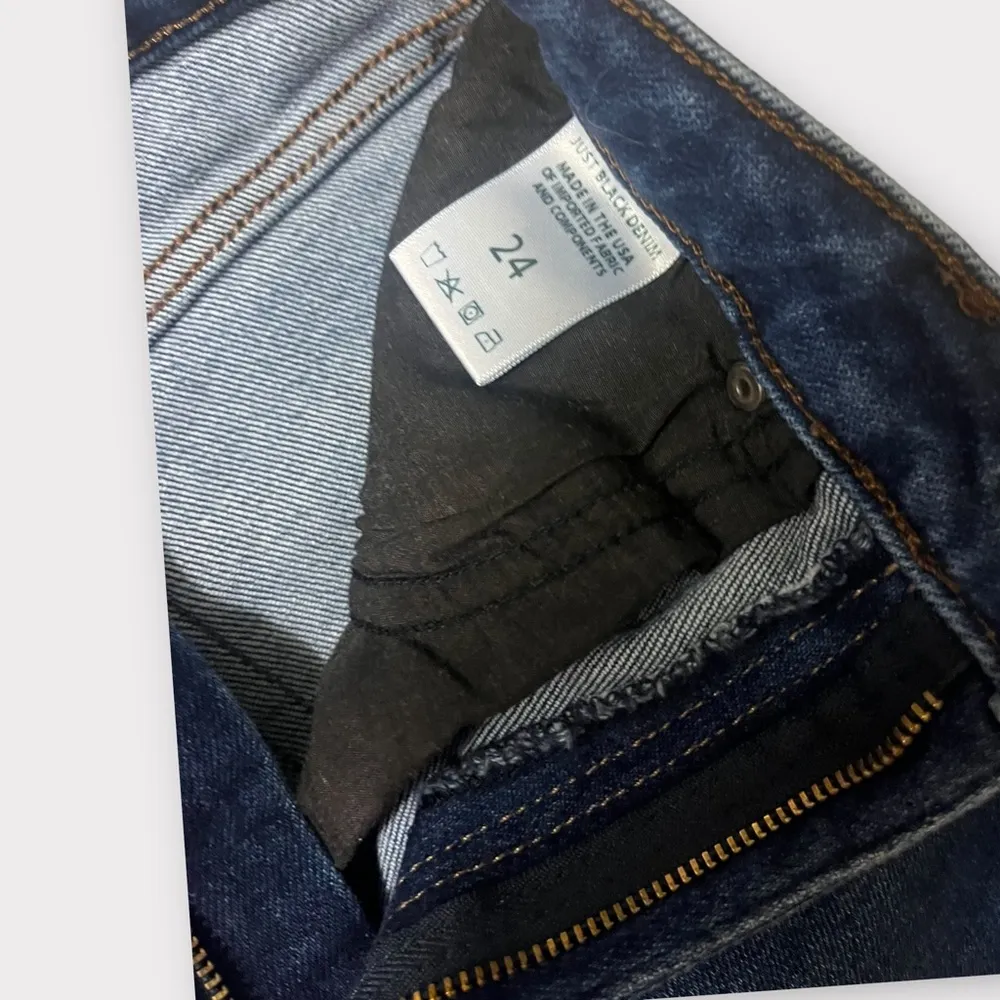 Just Black Dark Wash Distressed Boot Cut Jeans - Image 3