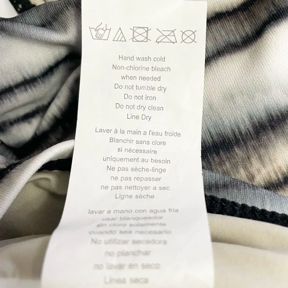 NWT LA BLANCA High Neck Tummy Control One Piece Swimsuit Burch Gray Ivory Size 6 - Image 13