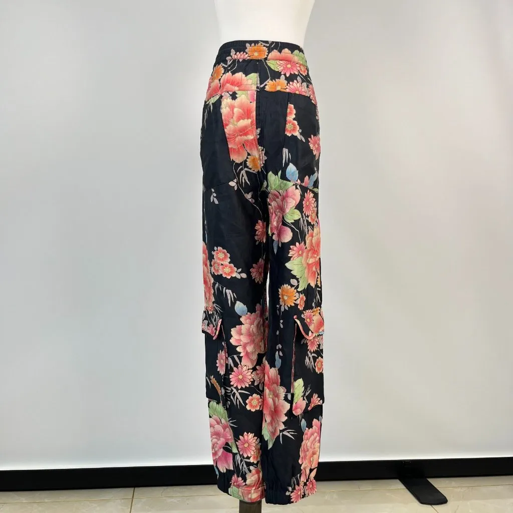 NWOT Johnny Was Biya Cargo Floral Pull on Multicolor Pockets Casual Pants Sz S - Image 5