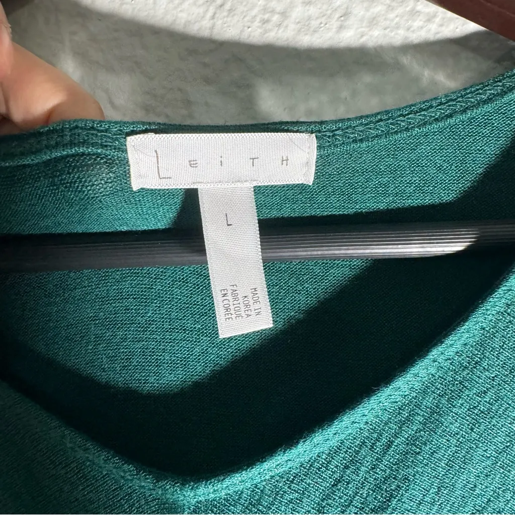 Leith • Midi Dress • Ruched Front • Green • Large - Image 3