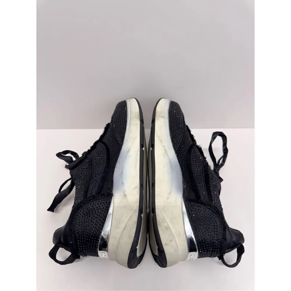 Kenneth Cole Sneakers Womens Size 7.5‎ Black Rhinestone Ribbon Ties - Image 7