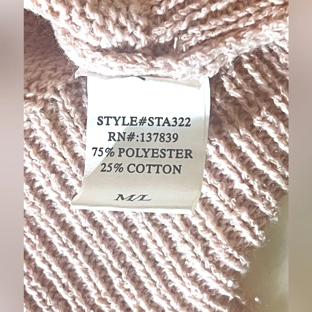 Luna Ivy Pink Distressed Hem Knit Sweater M/L Cropped Grunge Raw Edge Pullover Size undefined - Image 6