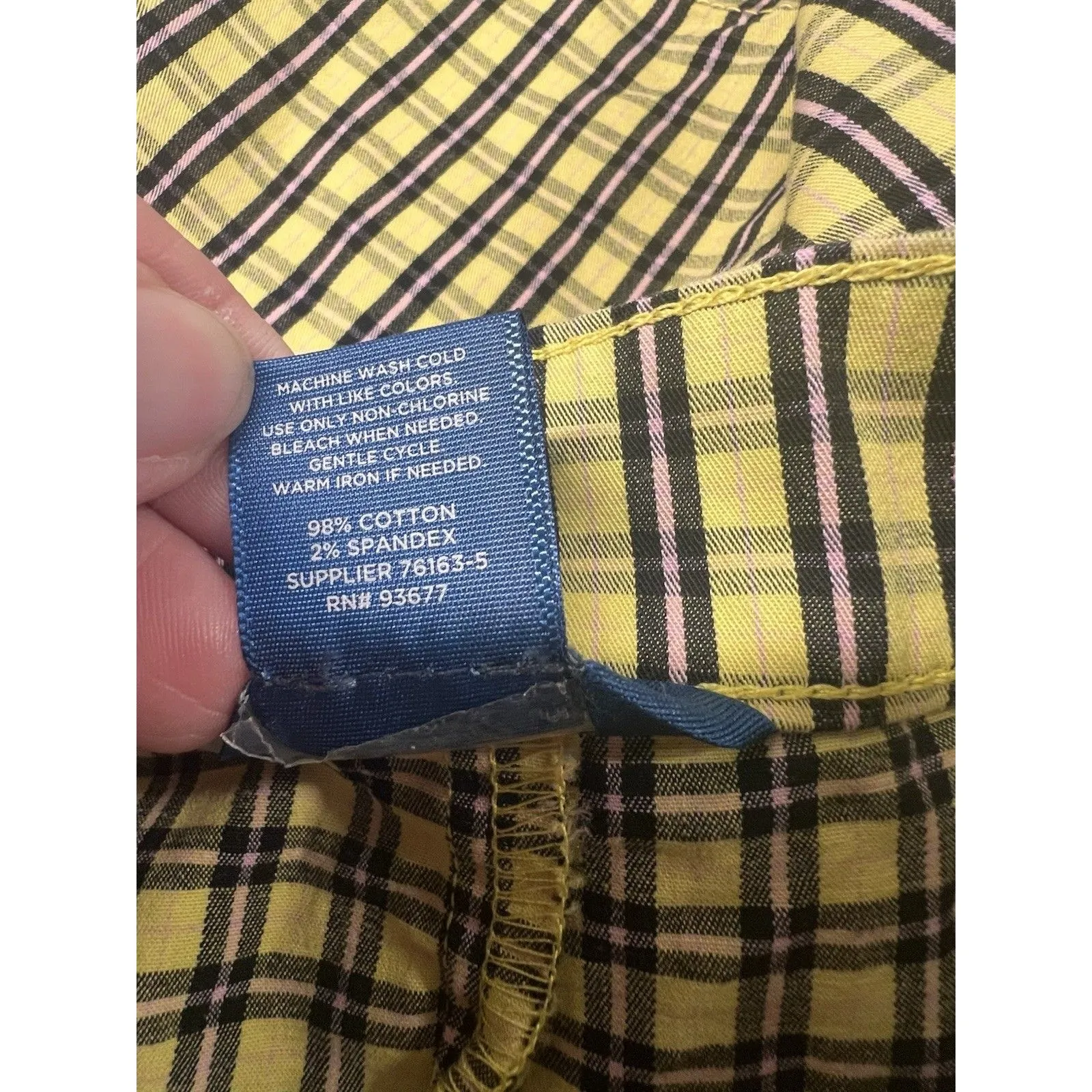 Y2K 90’s Plaid Skirt Clueless Arizona Jean Co Black Yellow Zip Juniors Twee Sz 7 - Image 7