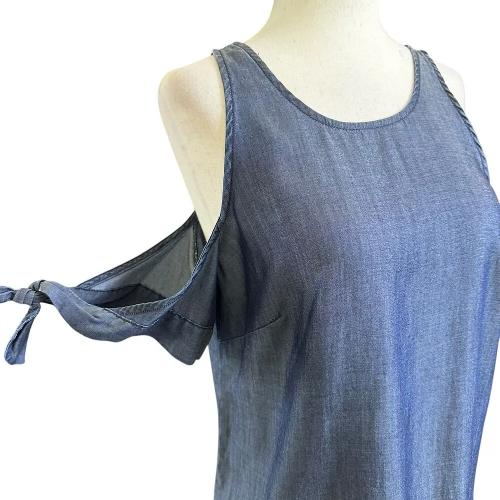 Banana Republic Blue Cold Shoulder Top WOmenBlouse Size Small | 37-45 - Image 3