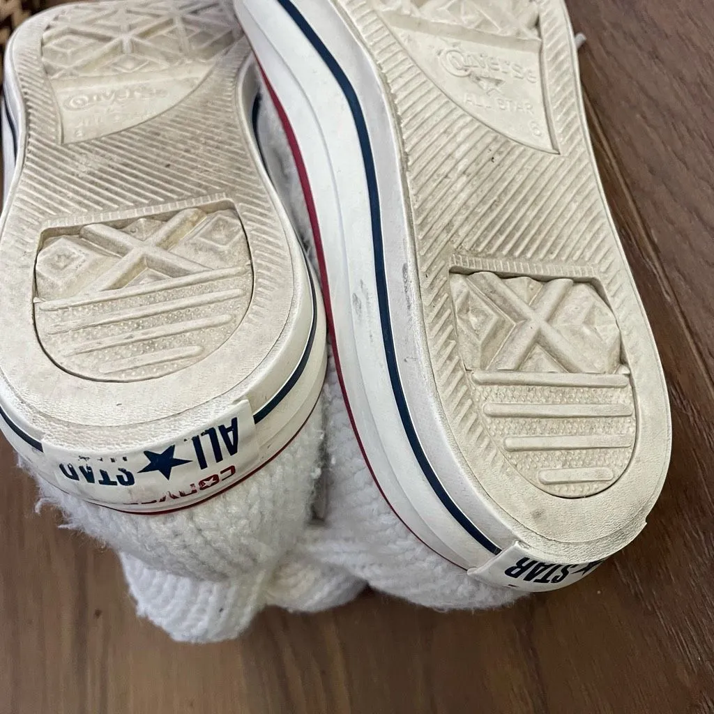 Converse Chuck Taylor All Star Winter Sweater Knit Hi Top Sneaker Ivory 8 - Image 10