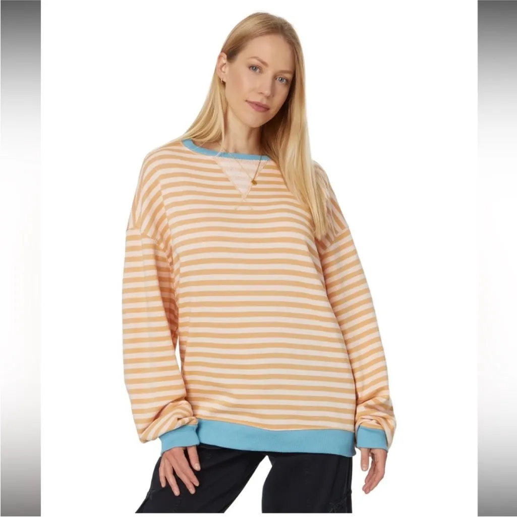 NWOT Free People We The Free Women’s Classic Striped Crew Latte Combo Sz L - Image 5