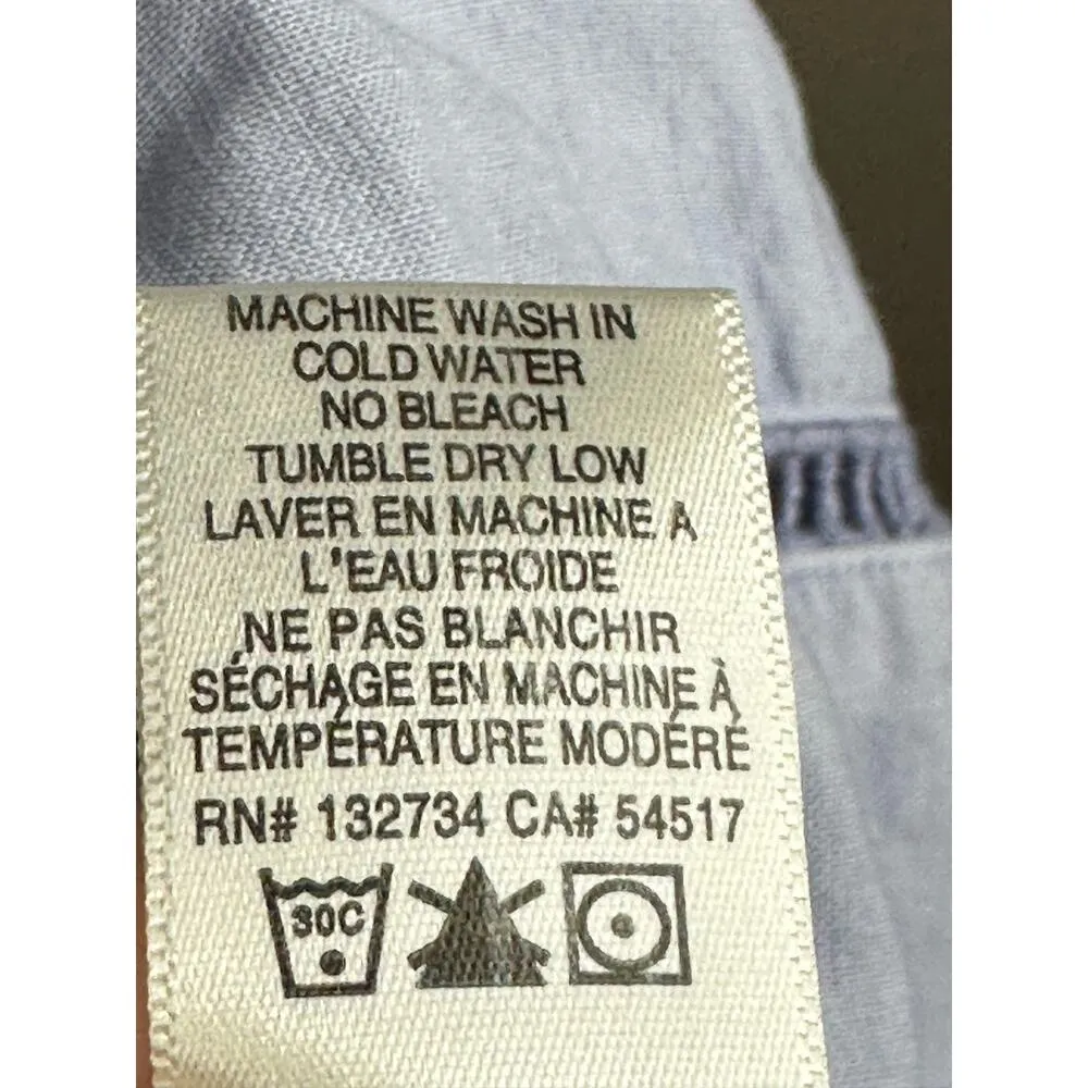 Cloth & Stone Short Sleeve Blue V Neck Shirt Dress Size Small - Image 8