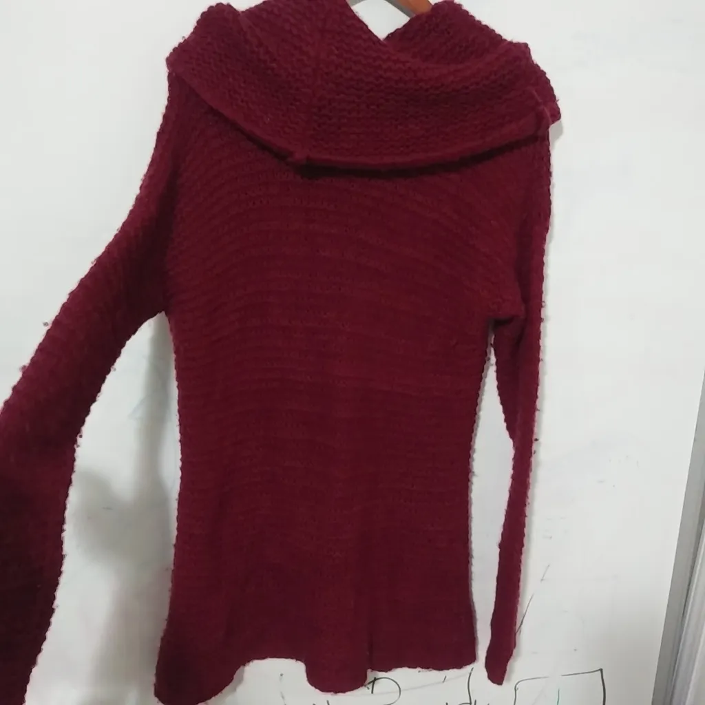 Jennifer Lopez XL Wine Long Cowl Neck Sweater Plus - Image 4
