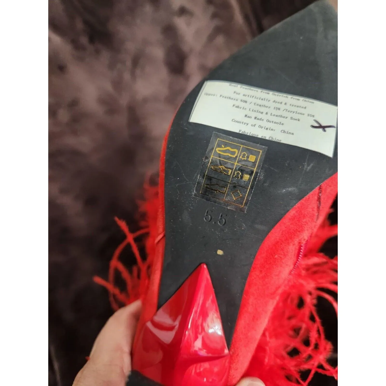 Jeffrey Campball Shake-Ya Feather Over the Knee Boot (Women) Size 5.5 - Image 7