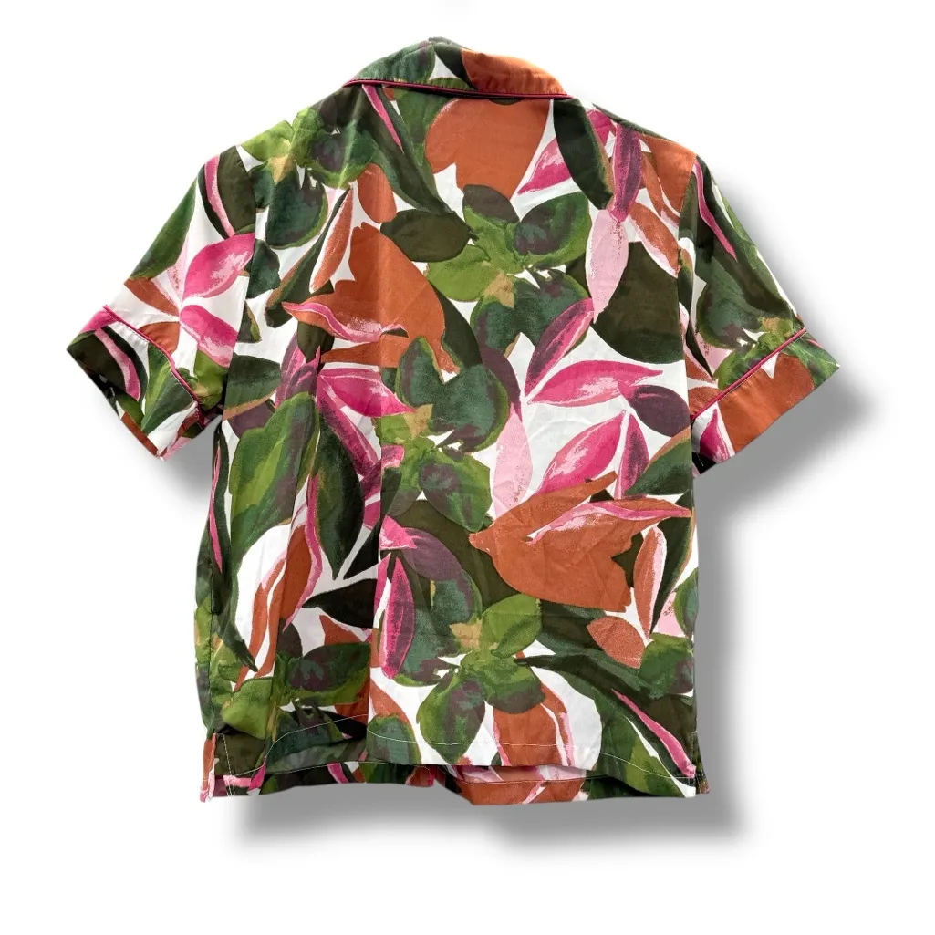 Tahari Pajama Set Women’s Size Small Leaf Print Button Shirt Pants Lounge‎ - Image 2