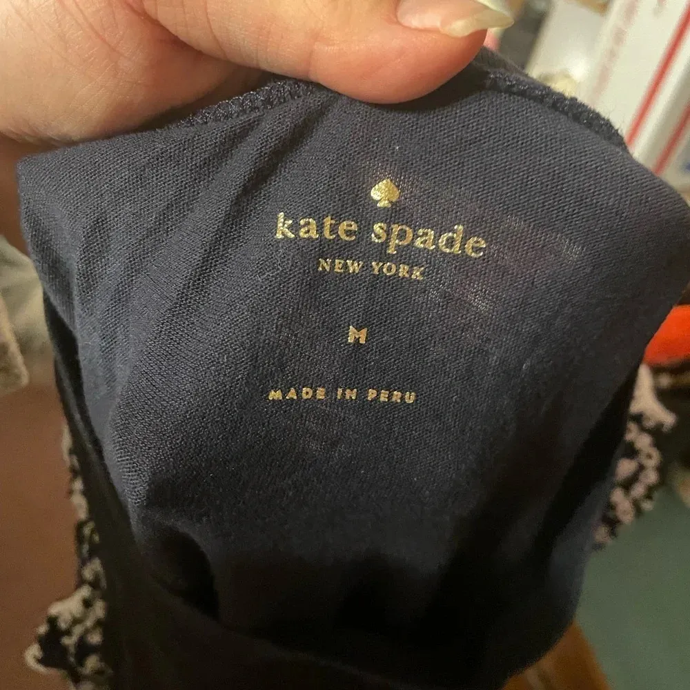 KATE SPADE NAVY BLUE EYELET TRIM TANK - Image 2