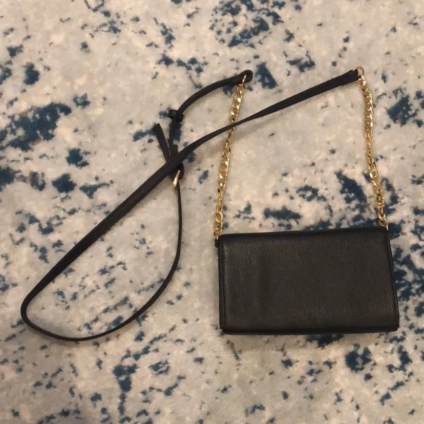 Stella & Max smartphone holder crossbody wallet mini bag genuine leather black - Image 3