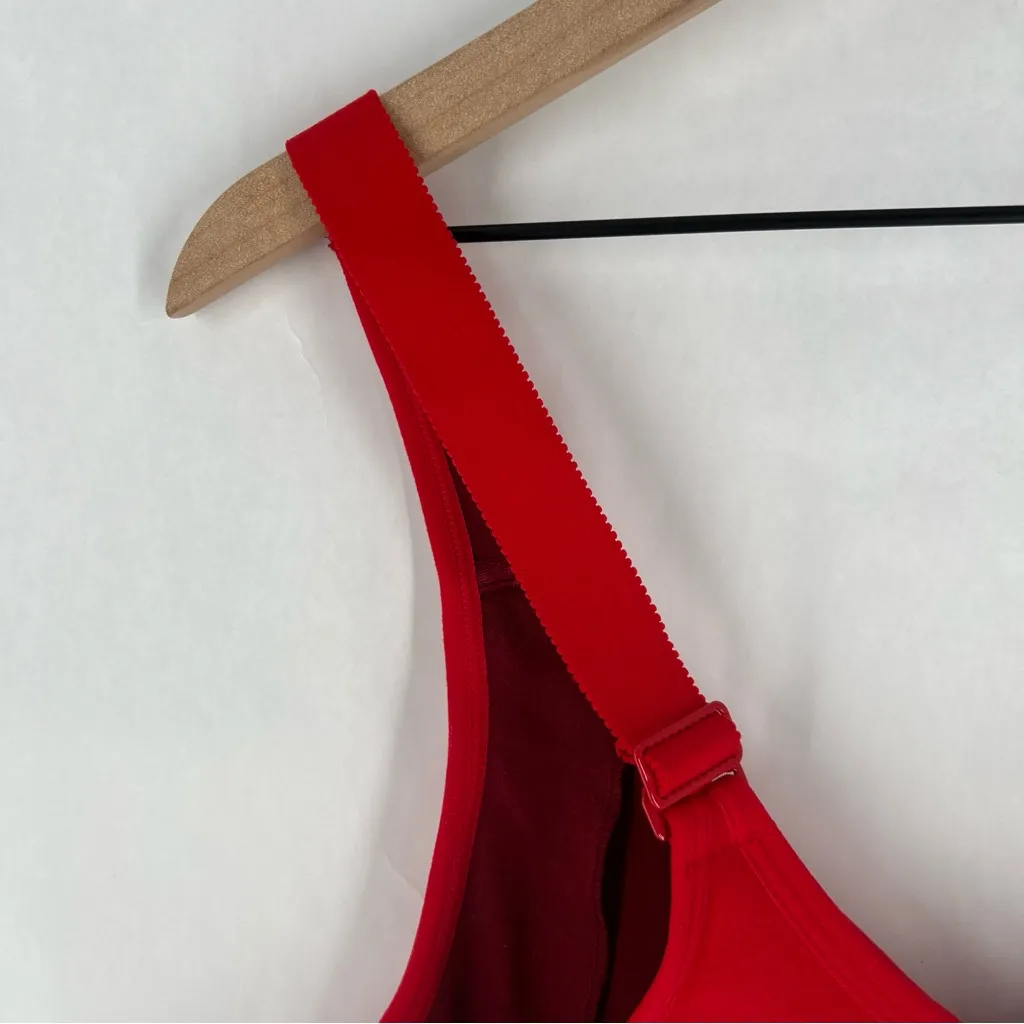 Cacique Red Lace Cotton Unlined Full Coverage Underwire‎ Lace Bow Bra Size 42DD - Image 8