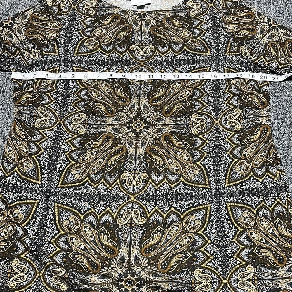 J.JILL paisley boho tassel tunic 3/4 sleeve top size medium. - Image 8