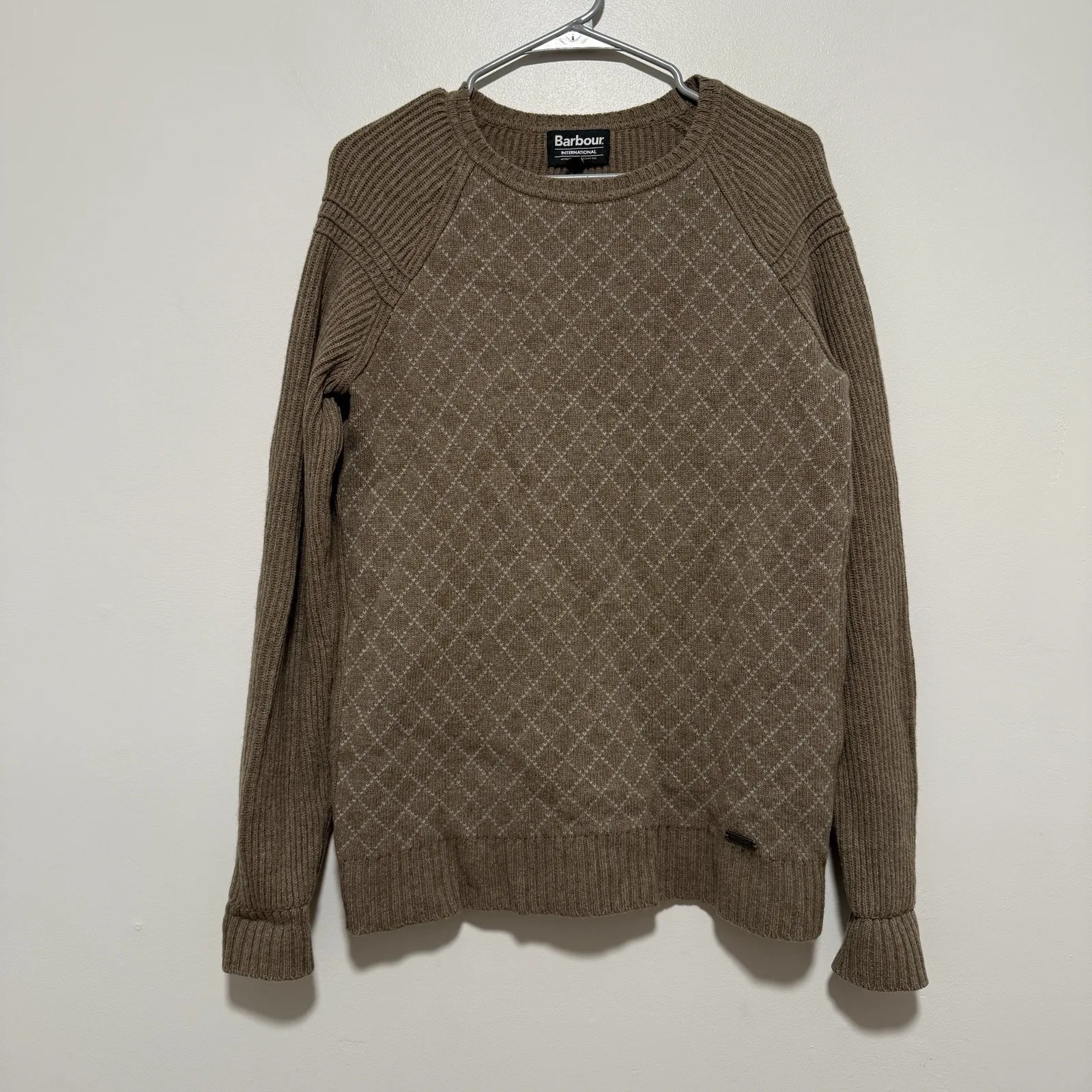 Barbour Lambswool Juno Mocha Brown Sweater Size 10 - Image 2