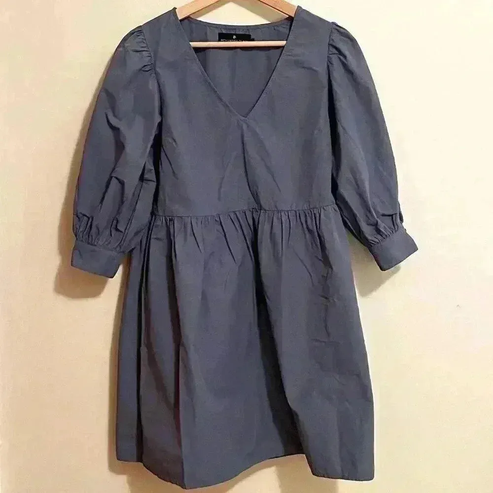 NWOT Tuckernuck Pomander Place Lizzie Puff Sleeve Mini Dress Blue Size XS - Image 3