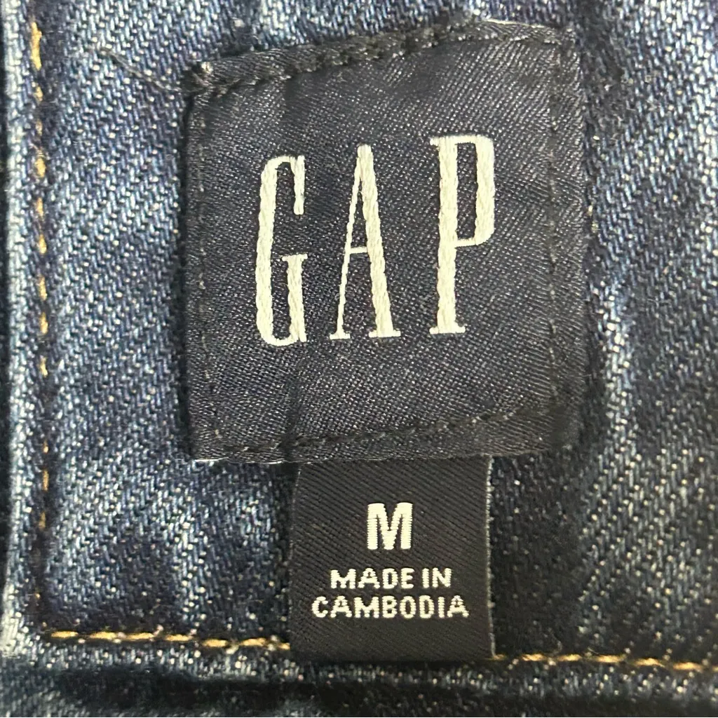 GAP Slouchy Overalls Medium Indigo Denim Size M - Image 2