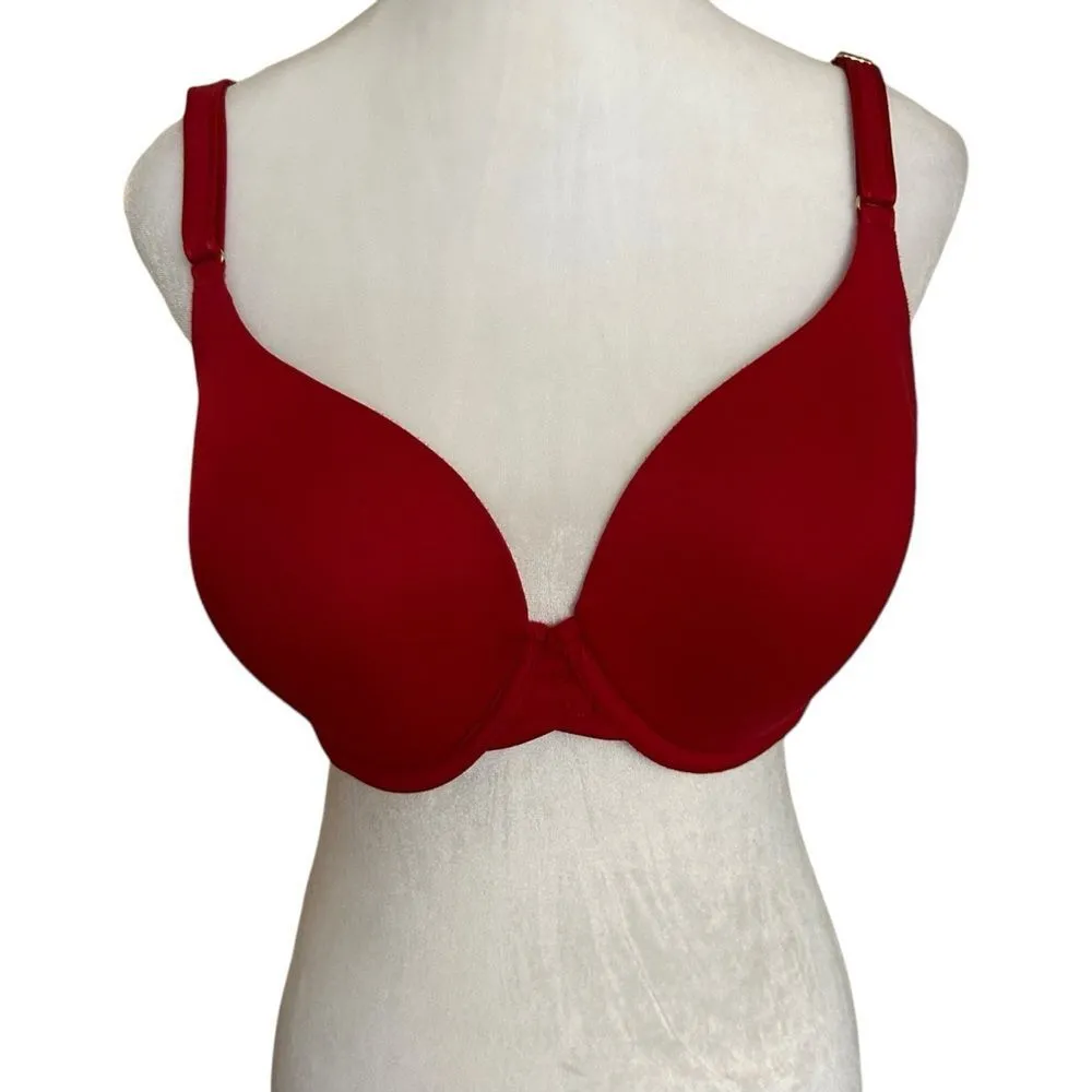 JOYSPUN BRIGHT CHERRY RED UNDERWIRE PUSH UP BRA 36D‎ Size undefined - Image 2