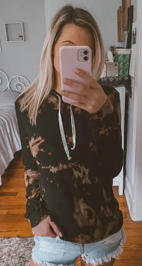 EXPRESS Tie Dye Black Hoodie - Image 3