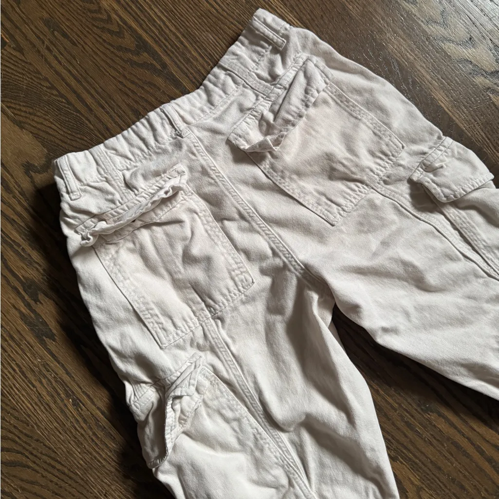 Free people tan adjustable cargo high waisted pants size 4 - Image 9