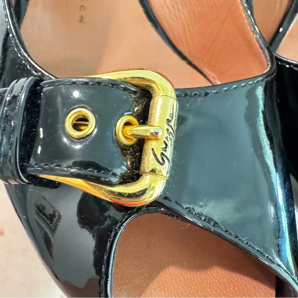 Giuseppe Zanotti Black Patent Leather Peep Toe Pumps Size 38.5 - Image 3