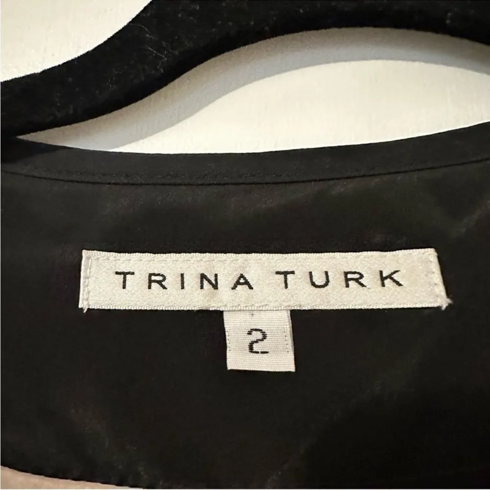 Trina Turk  Lace Overlay Zip Front Jacket Womens 2 Black - Image 2