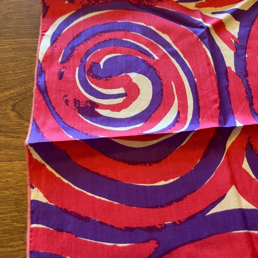 Vera Neumann Scarf Square Vintage Colorful Purple Pink Swirls MOD Retro MCM - Image 6