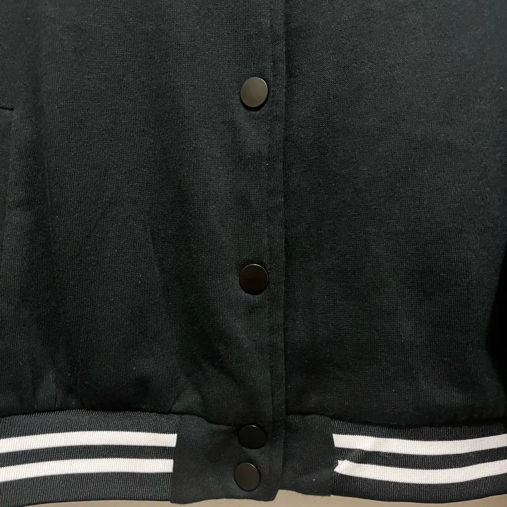 Common Stitch Chic Black and White Varsity Jacket with '89' & Brooklyn Dripping Size L - Image 5