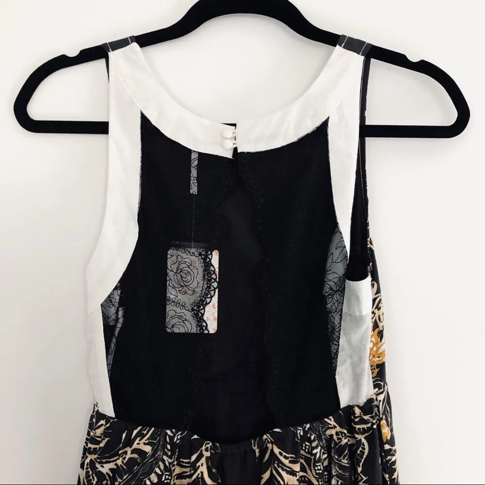 FREE PEOPLE Vintage Y2K Open Lace Back High Low Tank Mini Tea Sundress Size XS - Image 8
