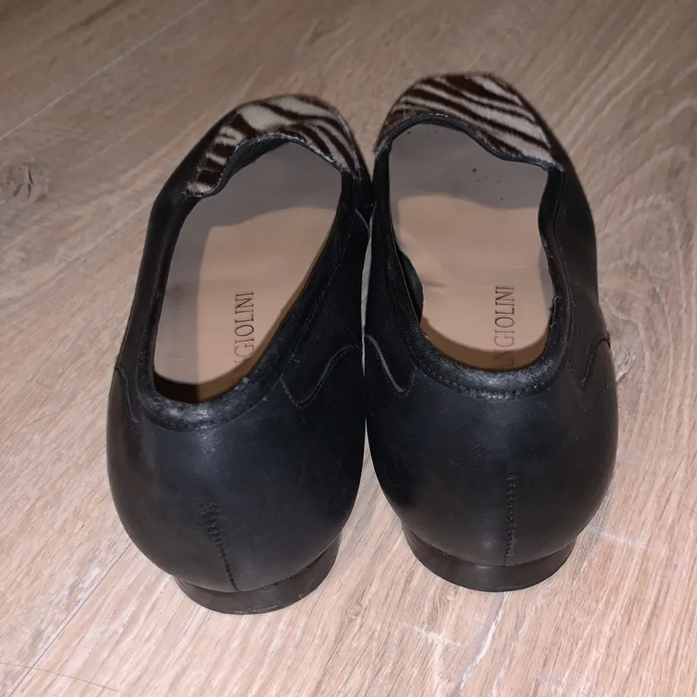 Enzo Angiolini Zebra calf hair Black Leather Loafer Flats - Image 3