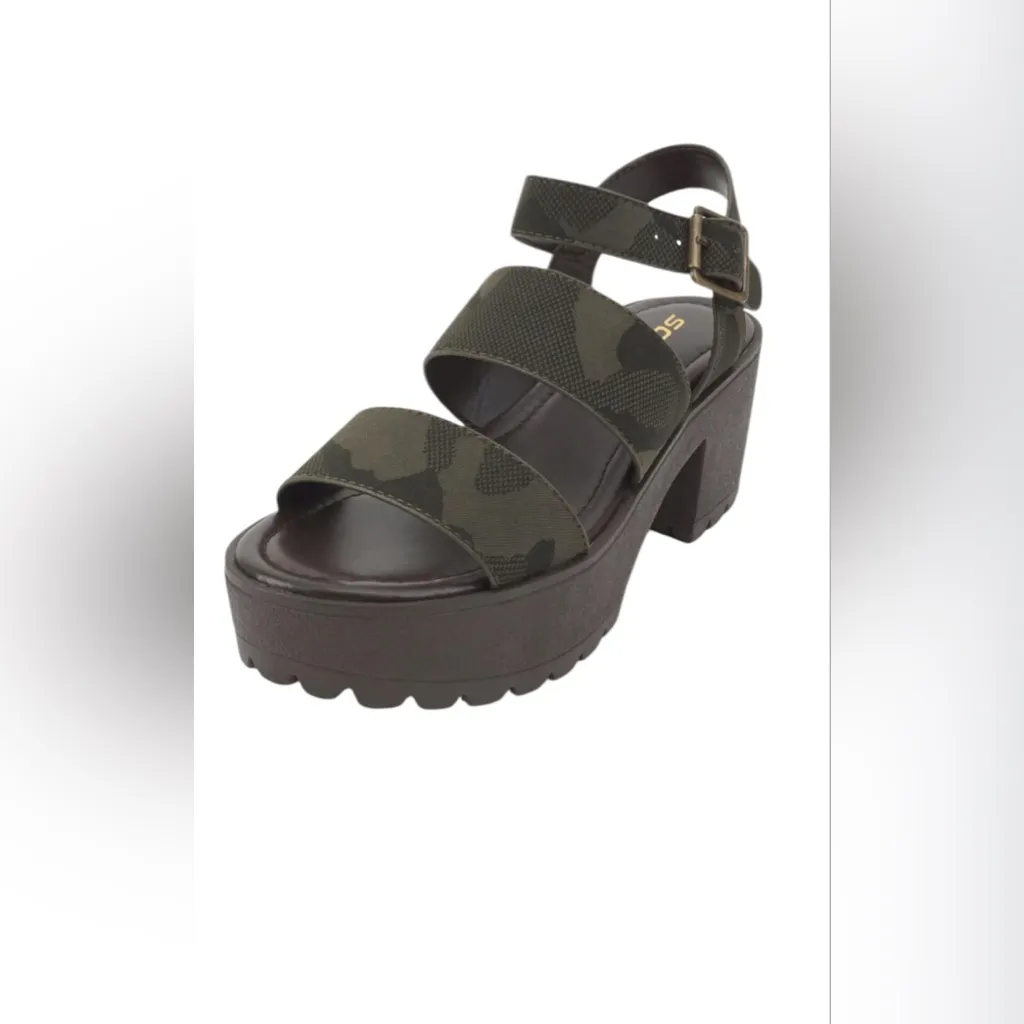 SODA Women Toe Two Bands Block Heel Sandals with Adjustable STRAP Size 10 NEW - Image 2