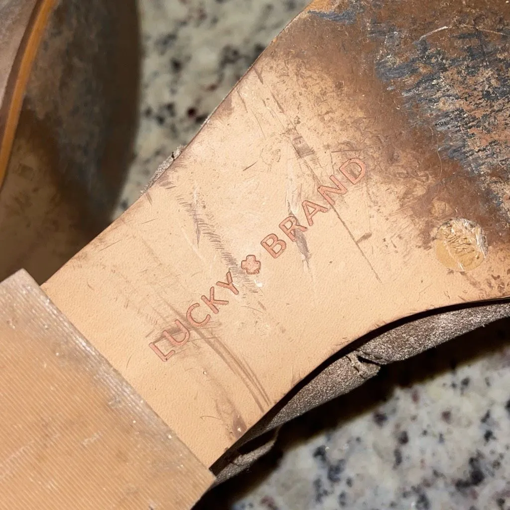 Lucky Brand Tazu Sandal Women's Fisherman Lace Up‎ Zip Back Tan Size 7.5 - Image 5