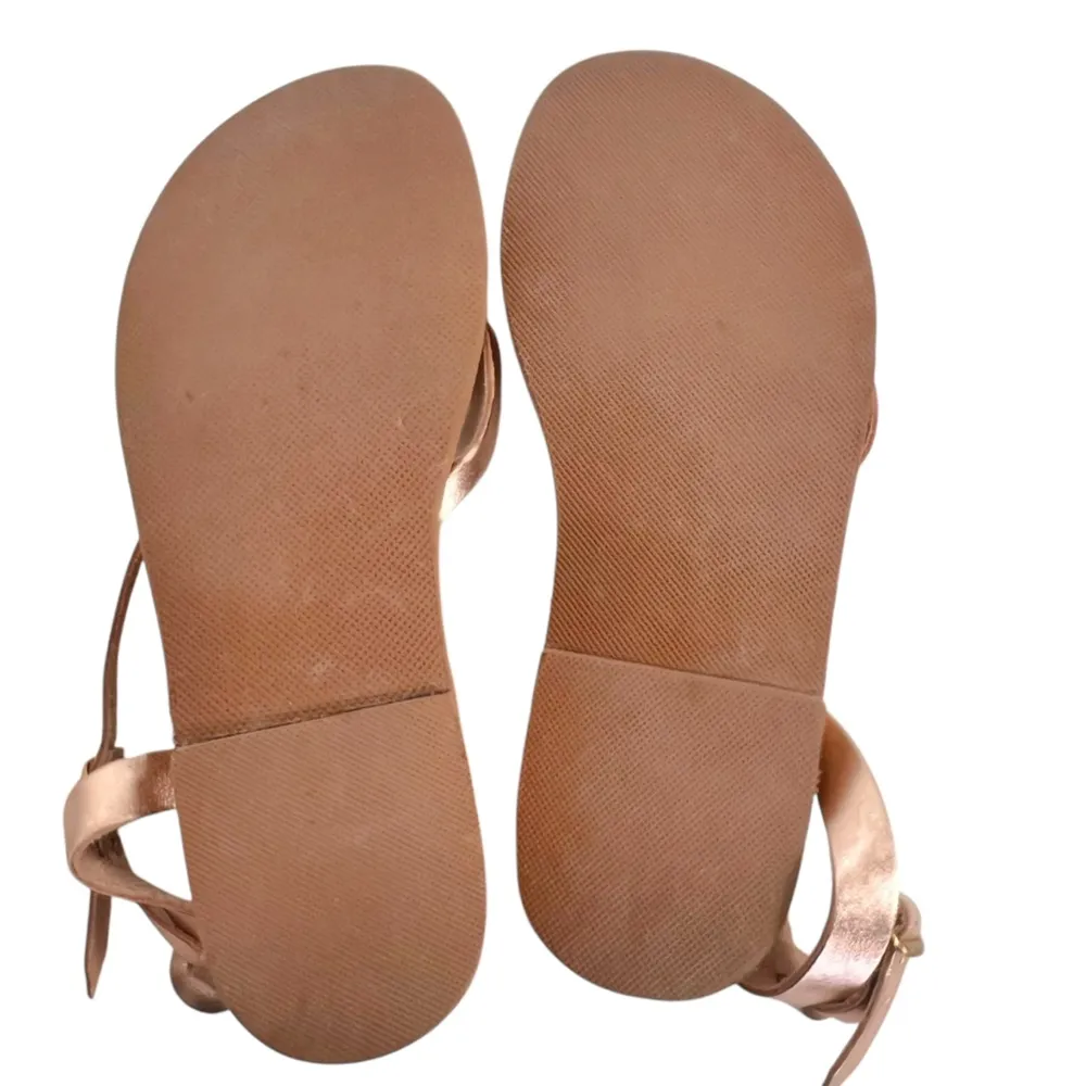 Nikos Shoes Polyxene Rose Gold Handcrafted Greek Leather Gladiator Sandals Size 7 - Image 10