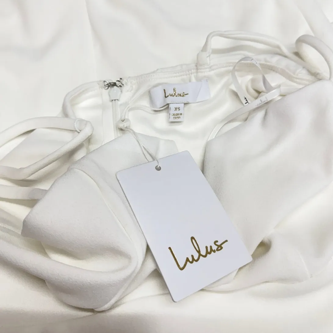 Lulus Finding the One White Mermaid Maxi Dress size XS NWT - Image 8