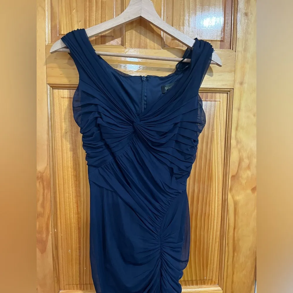 Women’s Tadashi Shoji Off Shoulder Twist Mermaid Evening Gown Indigo Size XS - Image 3