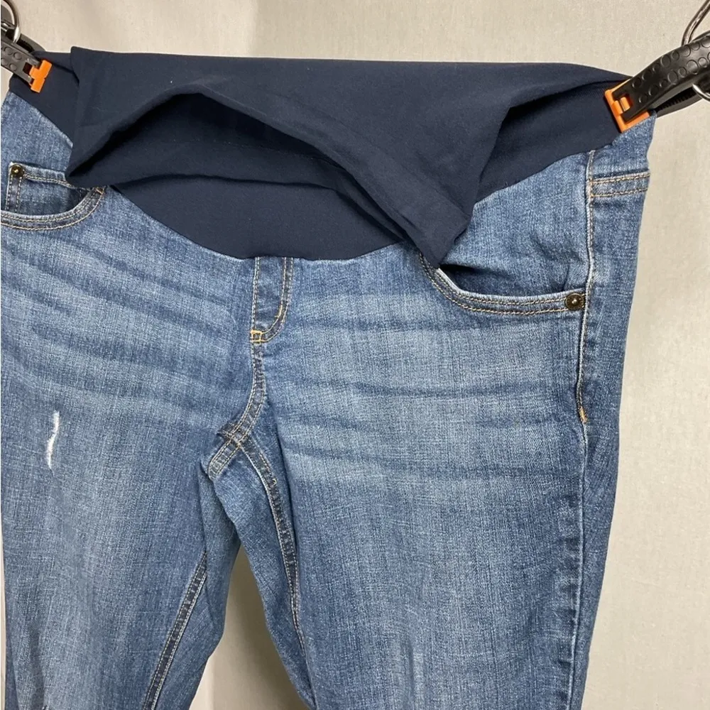 Indigo Blue Denim Distressed Jeans in Large - Image 2