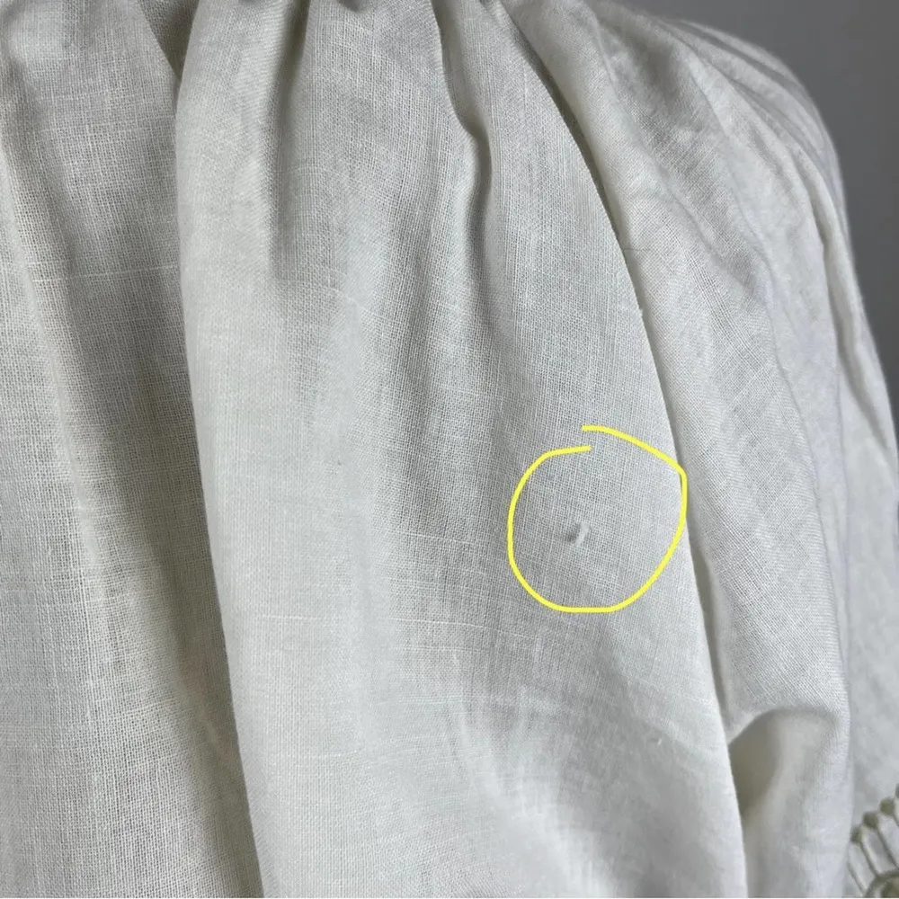 Anthropologie Eri + Ali White Embroidered Peasant Blouse - Image 5