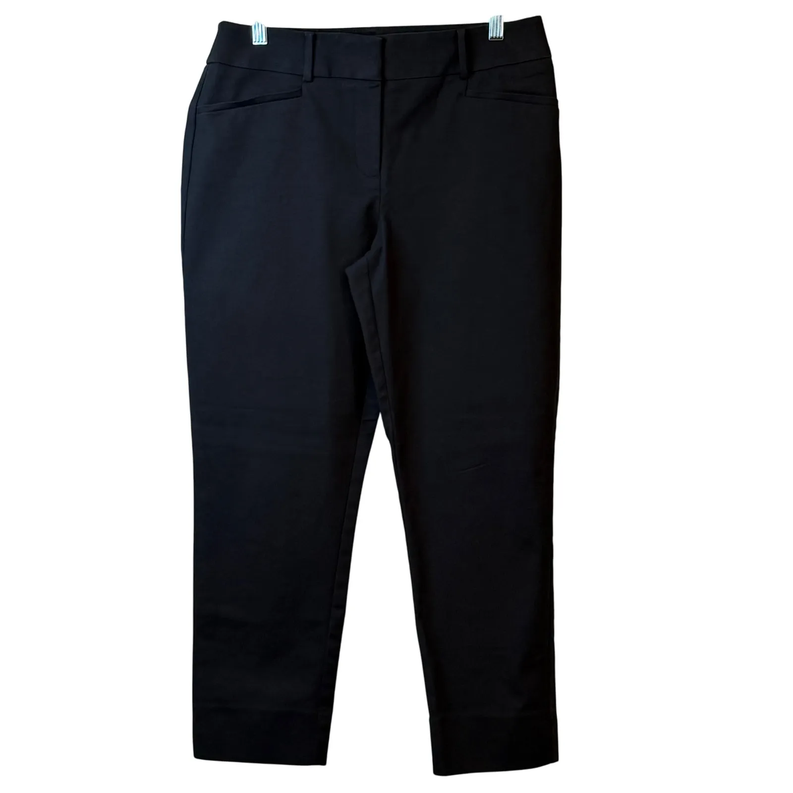 LOFT Julie Riviera Black Career‎ Crop Dress Pants Ankle Slit Women's Size 6 # - Image 4