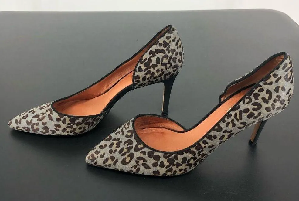 Halogen Leopard Print Heels Calf Hair Marlie D’Orsay Pumps - Image 8