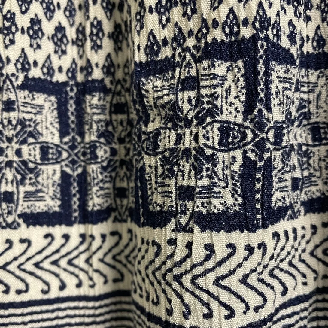 Alya Blue Geo-print Striped Column Skirt size Medium - Image 3