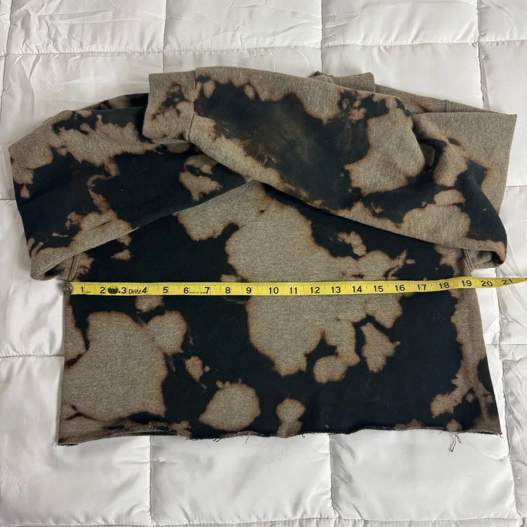 Earthy Bleach Dyed Lounge Set Small Cropped Sweatshirt Joggers Grunge Cozy Brown - Image 9