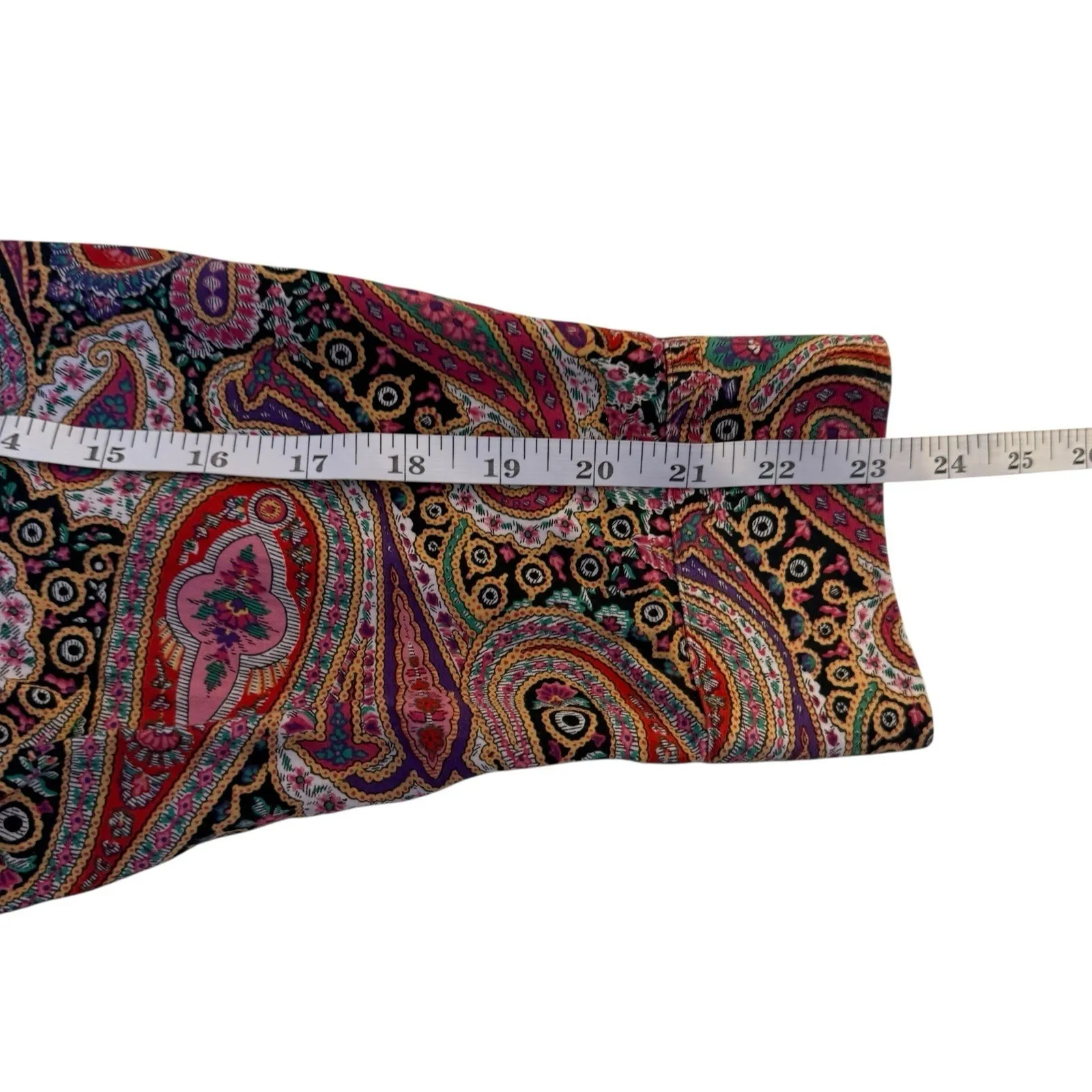 Chaps Womens Plus Button Front Shirt 2X Multicolor Paisley Office No Iron - Image 9