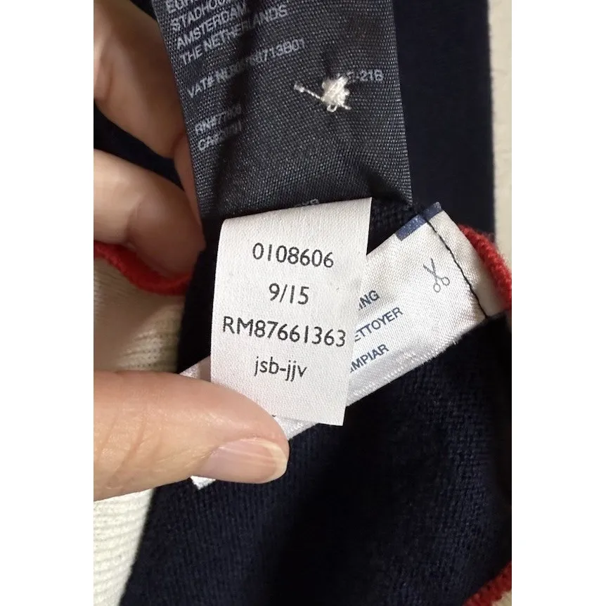 Tommy Hilfiger Womens XL Red Blue White Button Up Sweater‎ Cardigan Preppy Logo - Image 5