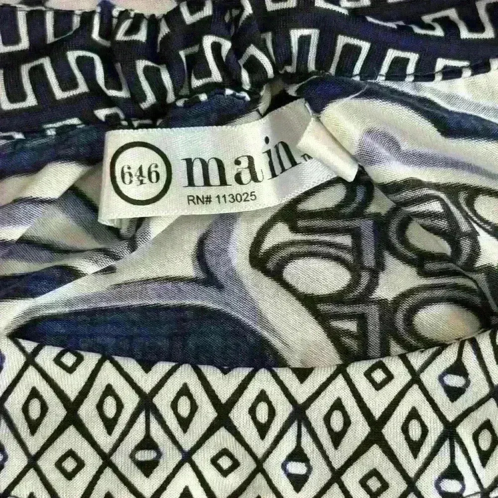 646 Main Blue & White Indian Print Sleeveless Midi Dress Size undefined - Image 4