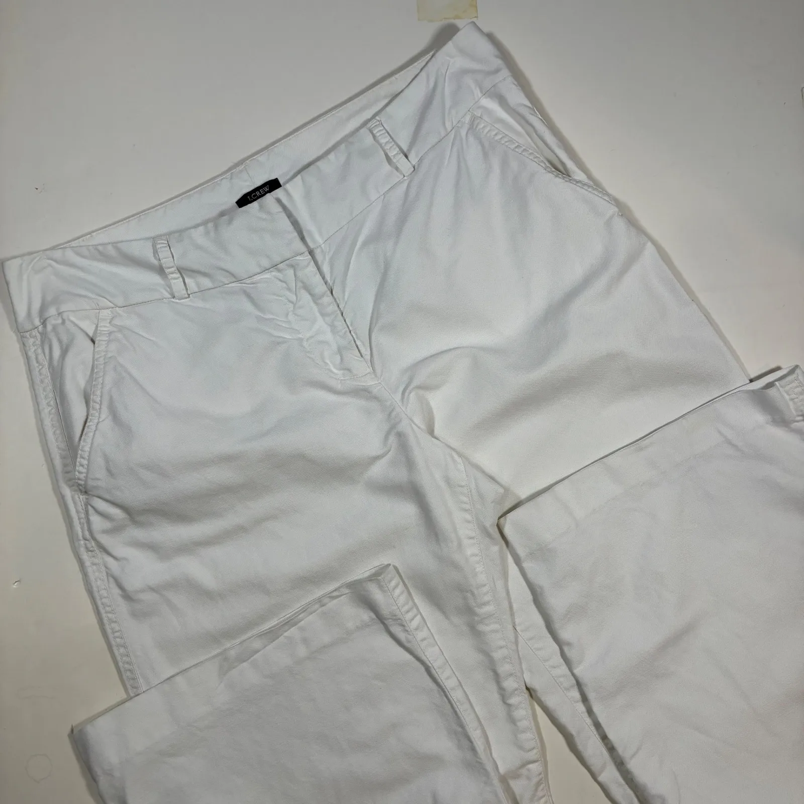 J.CREW Favorite Fit‎ White Linen Blend Wide Leg Pants Women's Size 10 - Image 3