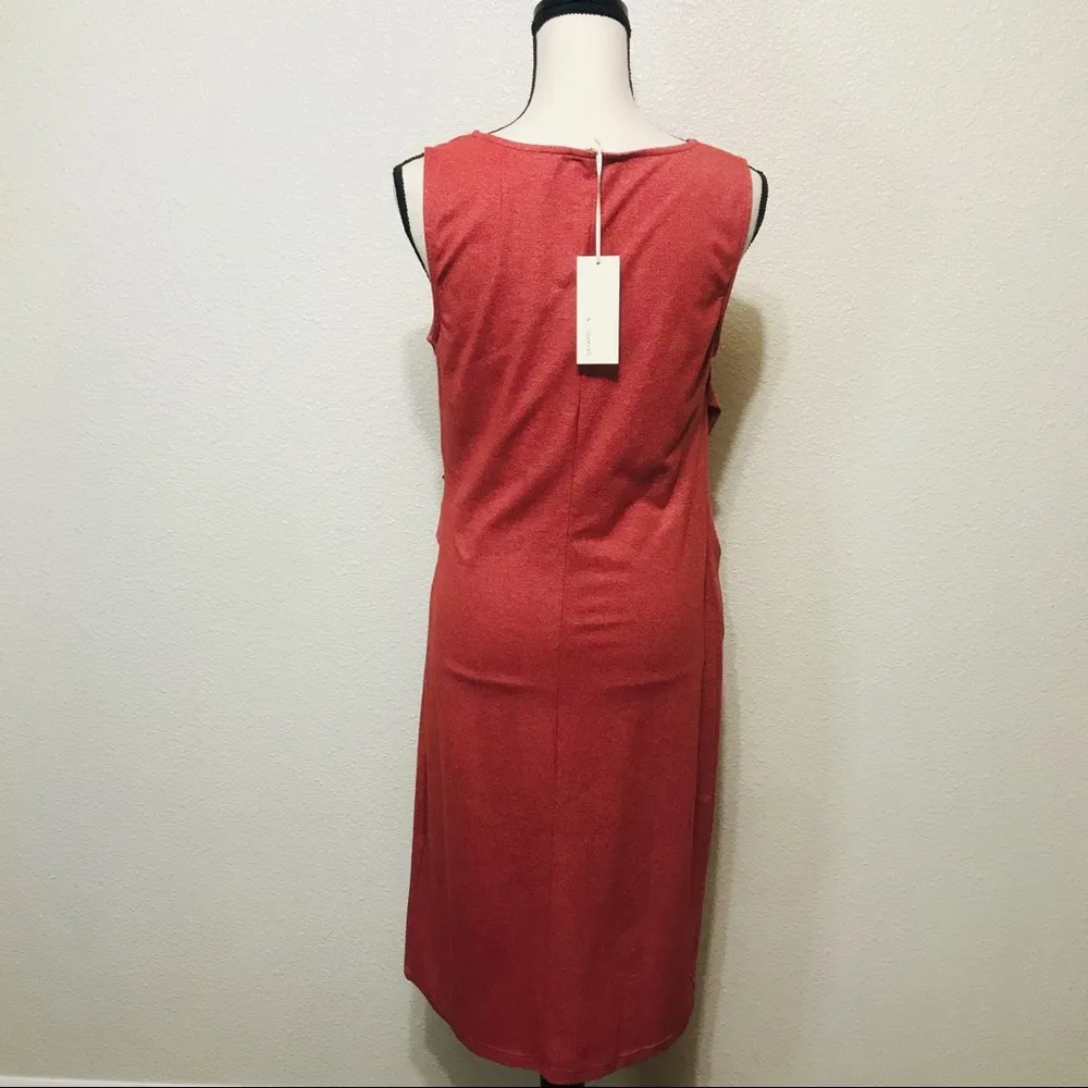 &.Layered Sleeveless Draped Knit Dress Size M - Image 5
