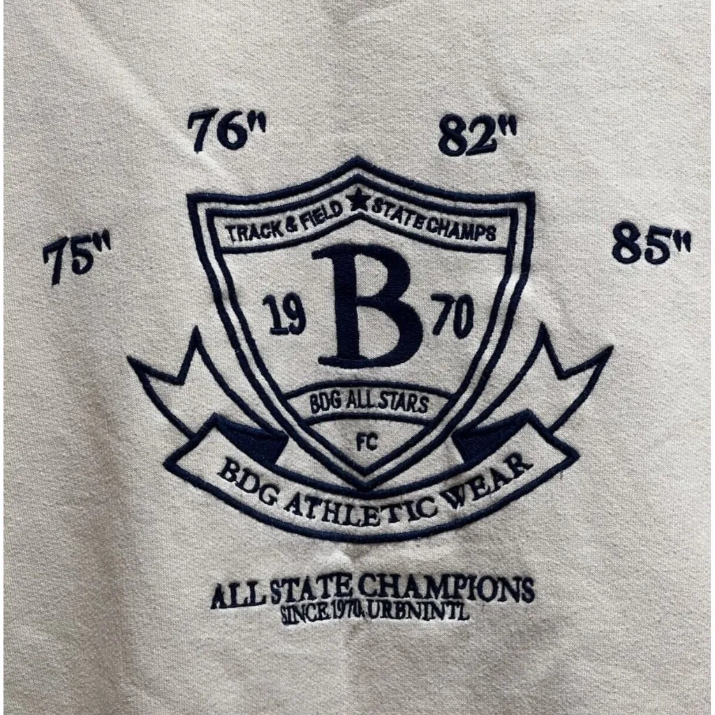 BDG Urban Outfitters Crew Neck Sweatshirt Size Medium ~ Oversized ~ Ivory/Blue - Image 2